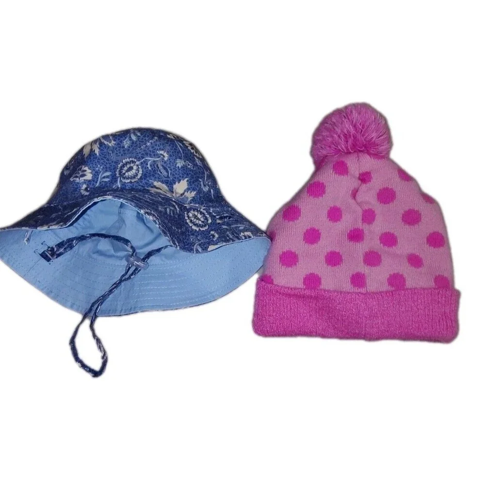 Baby Girl Hat Bundle: Millymook Floral Bucket Hat & Disney Minnie Mouse Beanie